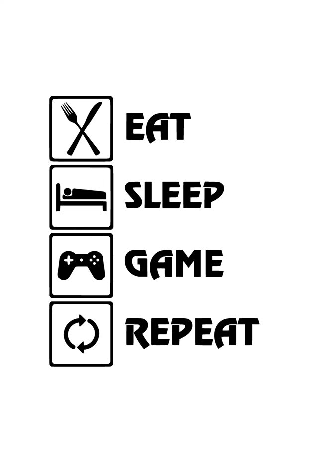 ملصق تكرار لعبة Eat Sleep مقاس 20 × 26 سم