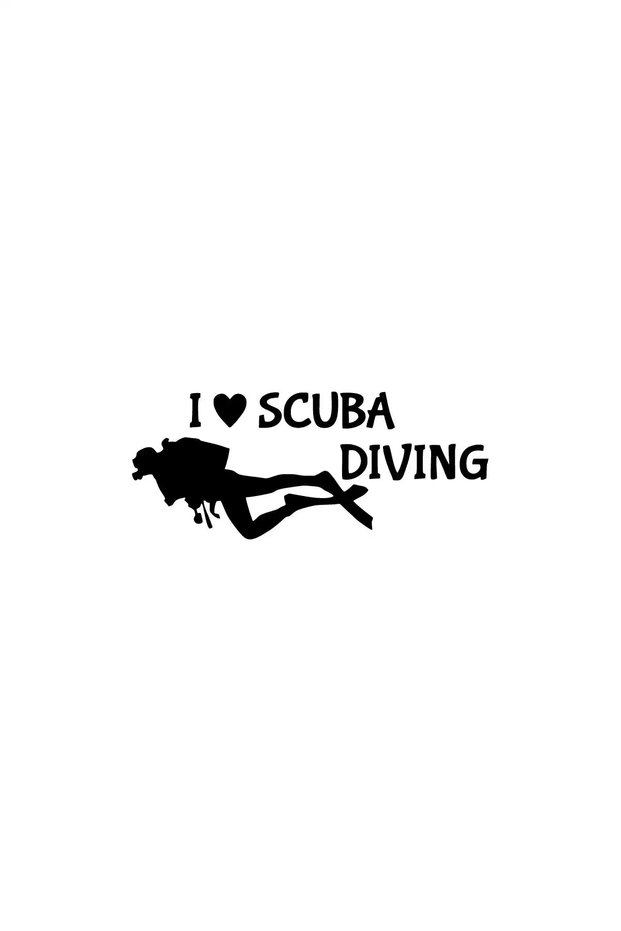 I Love Scuba Diving Sticker 20 X 8 cm