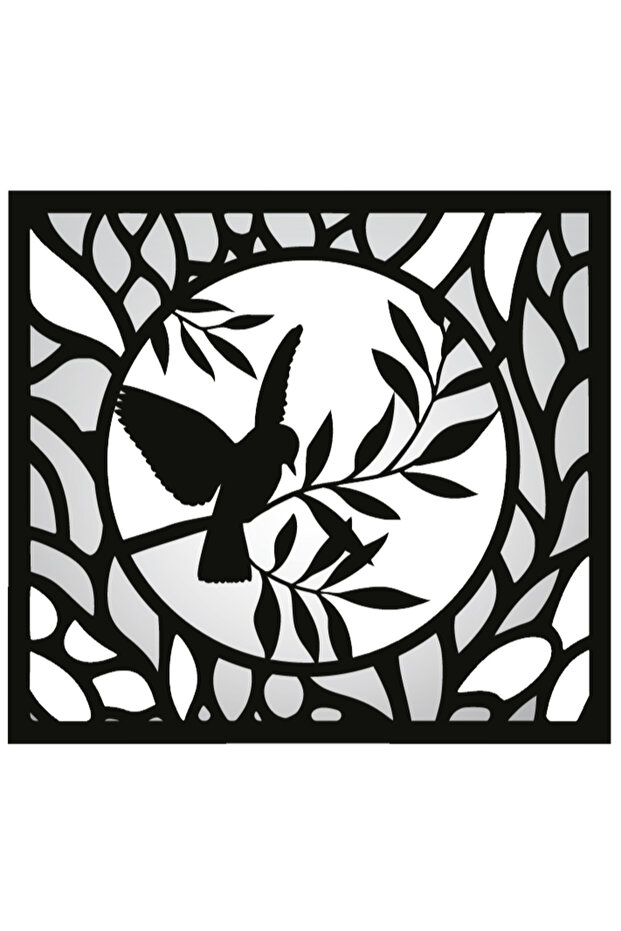 Sparrow on Olive Branch Wall Decor Sticker 40 X 44 cm