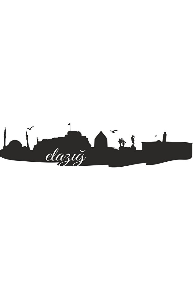 Elazığ Silhouette High Quality Sticker 26 X 6 cm