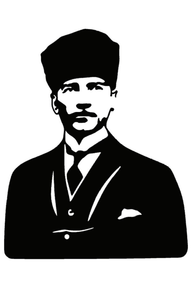 Ataturk with a Kalpak High-Quality Sticker 10 X 13 cm