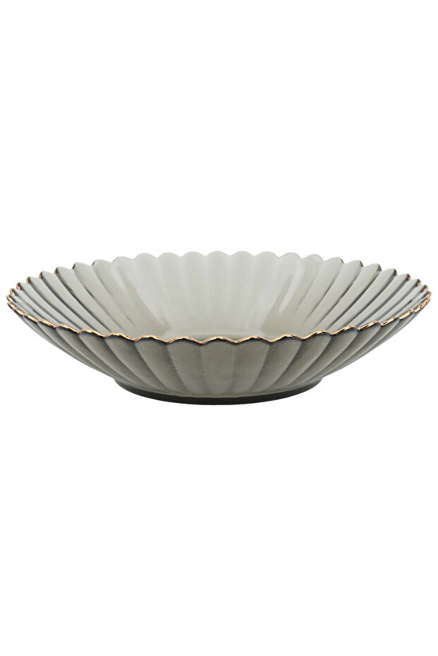 Al Saif Gallery glass plate, 5 x 24.5 cm, round - light grey
