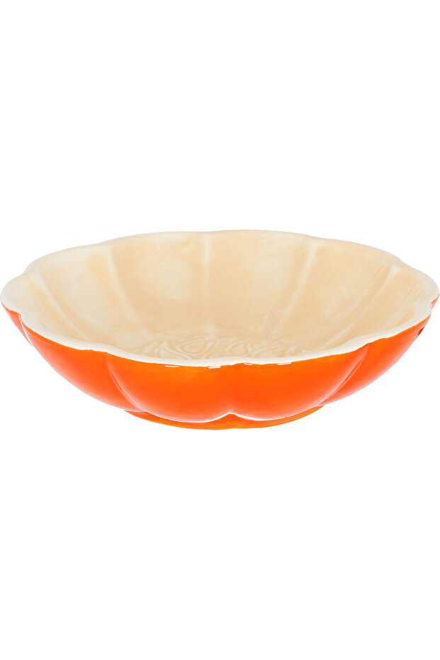 Al Saif Gallery Porcelain Soup Bowl, 4.8 x 18.8 x 18.8 cm, orange shape - orange