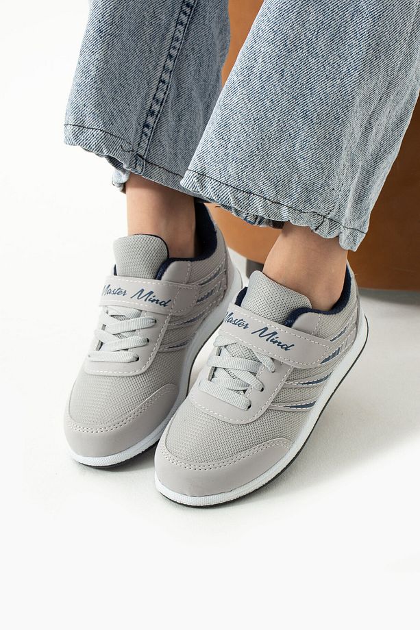 Çocuk Buz Laci Bağcıklı Tek Cırtlı Esnek Hafif Nefes Alabilen Unisex Fileli Sneaker Spor Ayakkabı - 1