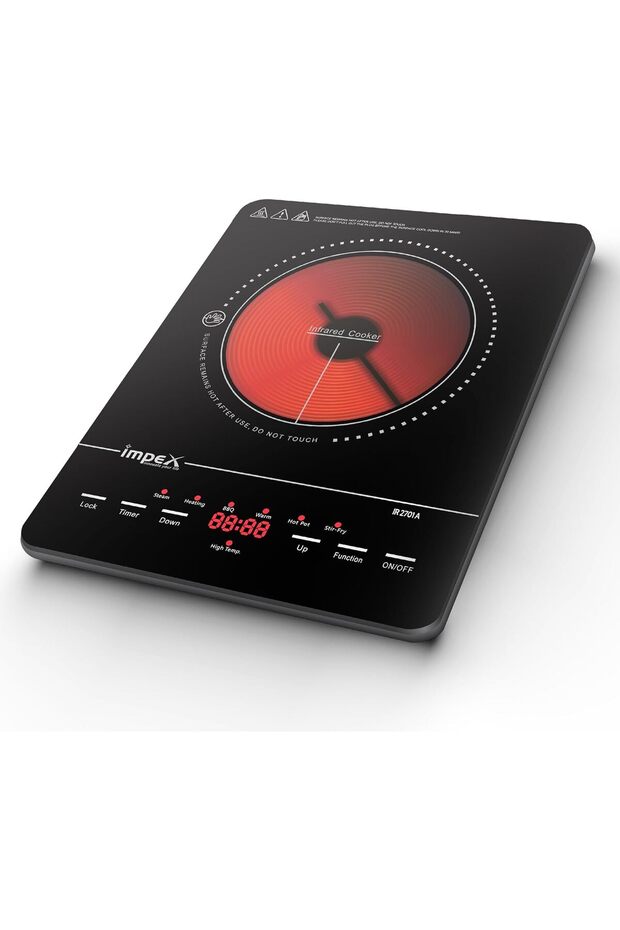 Impex Infrared Cooktop With 4 Digit LED Display 10 Temperature Settings, 6 Mode 2000W - 1