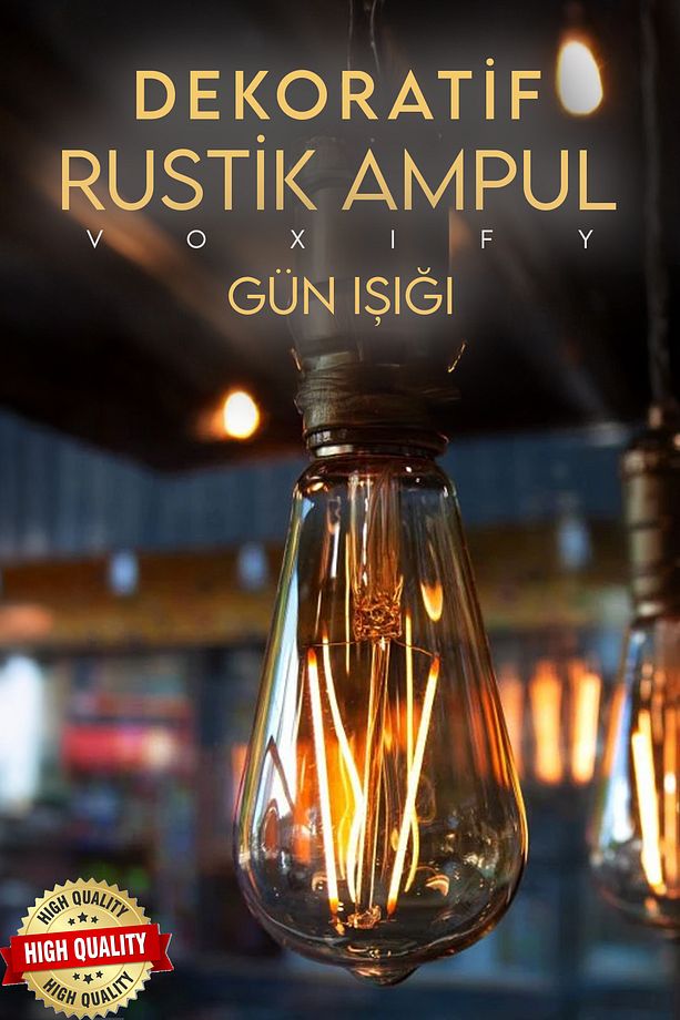 3 Adet Dekoratif Retro Rustik Ampül E27 Standart Duy 220v Avize Ev Cafe Aplik Abajur Tavan Ampülü - 1