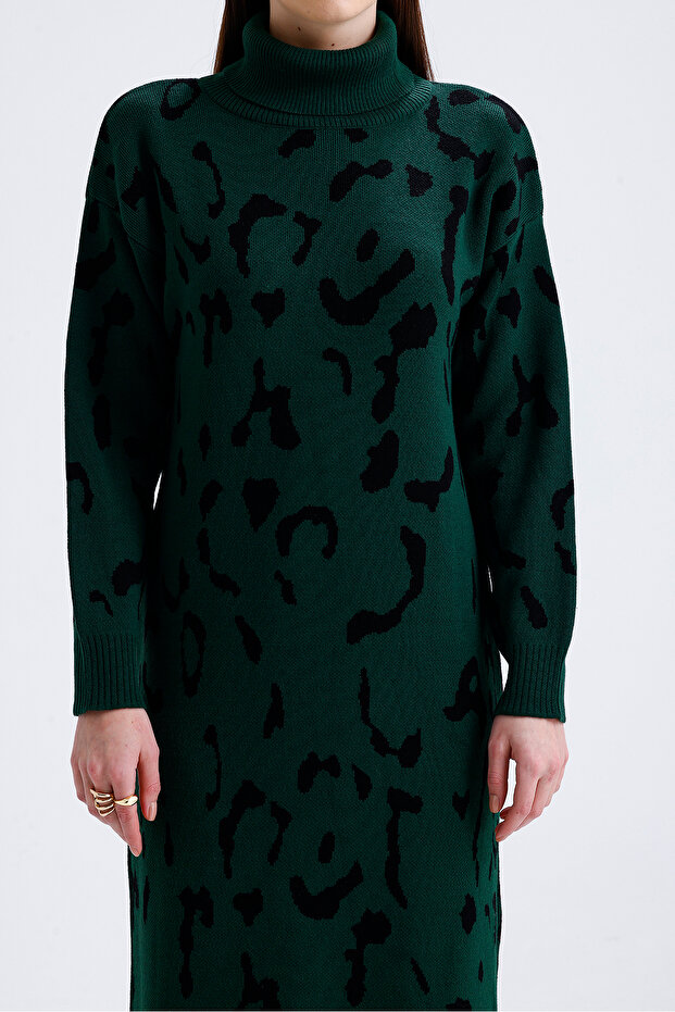 leuparlı elbise - 2