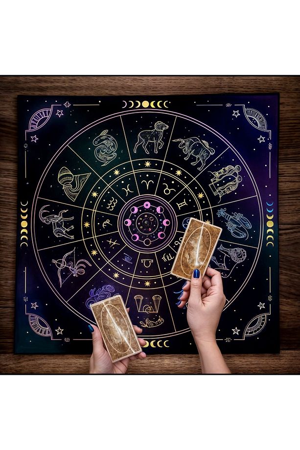 Kaliteli Kumaş, Canlı Renkli Tarot Örtüsü Sunak Örtüsü Altar Örtüsü Ritüel Çalışma Örtüsü - 1