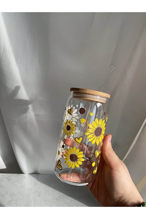 Sunflower pattern coffee-smoothie cups - 3