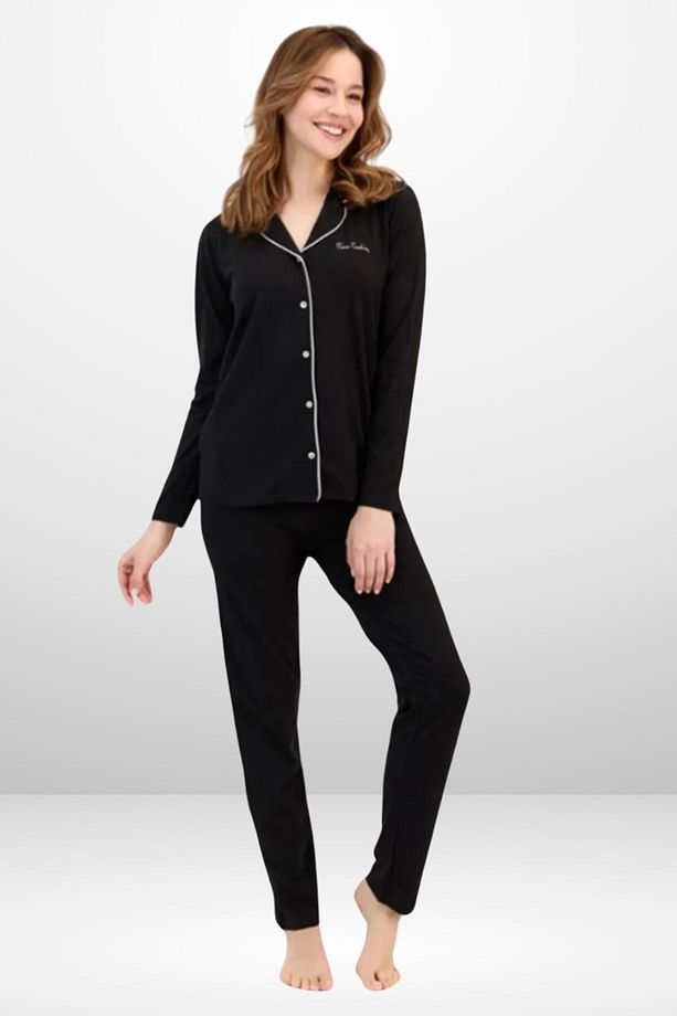 Kadın Modal Boydan Patlı Pijama Takımı  PC.11.04.7.P.717.U.E01 - 3