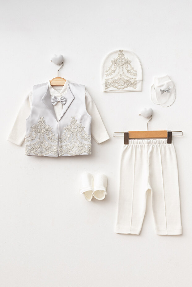 Baby Boy 6 Pieces of Luxury Mevlüt Set / Circumcision Bodysuit Baby Gift