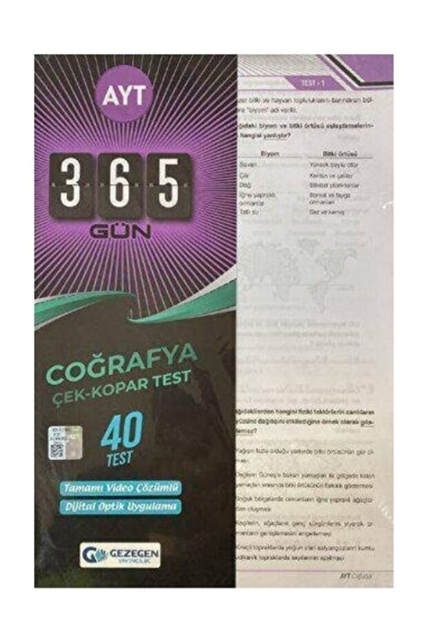 Gezegen Yayıncılık AYT 365 Gün Coğrafya 40 Yaprak Test - 1