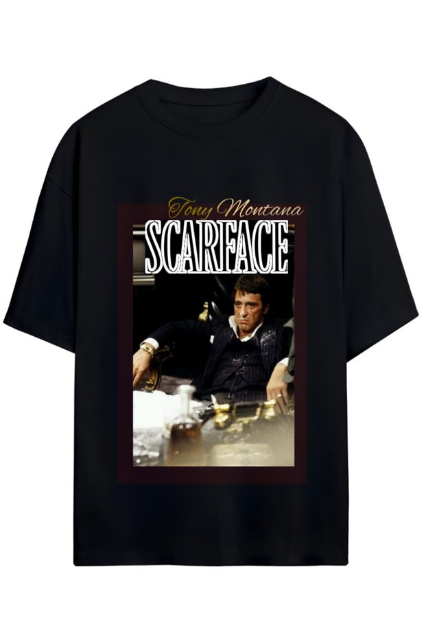 Scarface Tony Montana Design Unisex Oversize Cotton Tshirt