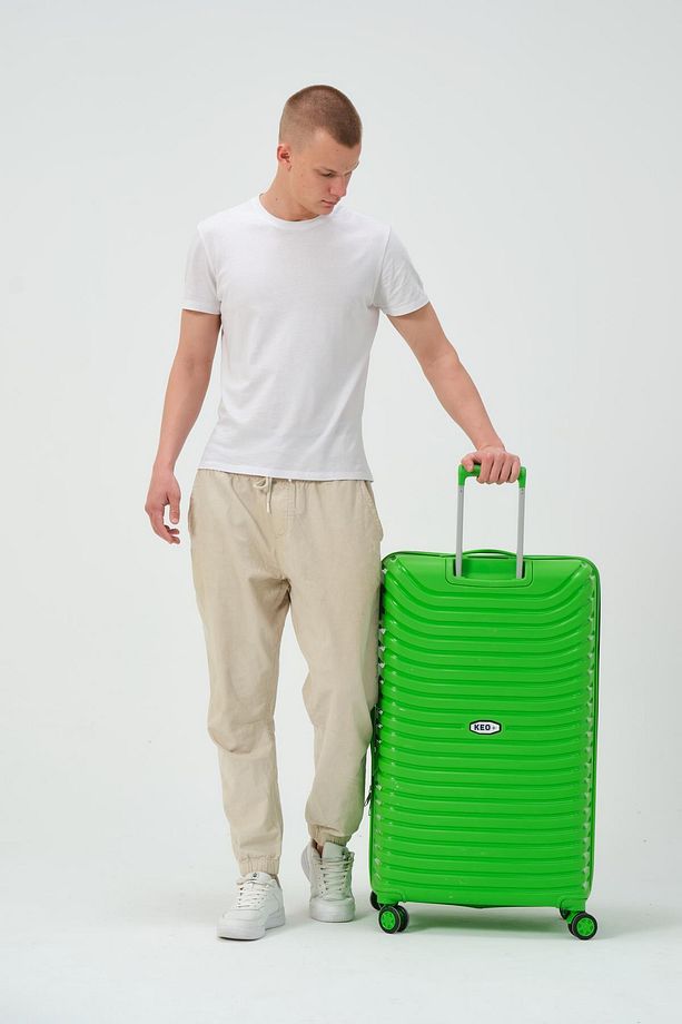 Keo-Plus Yeşil Büyük Boy Silikon Kırılmaz PP Valiz - 5