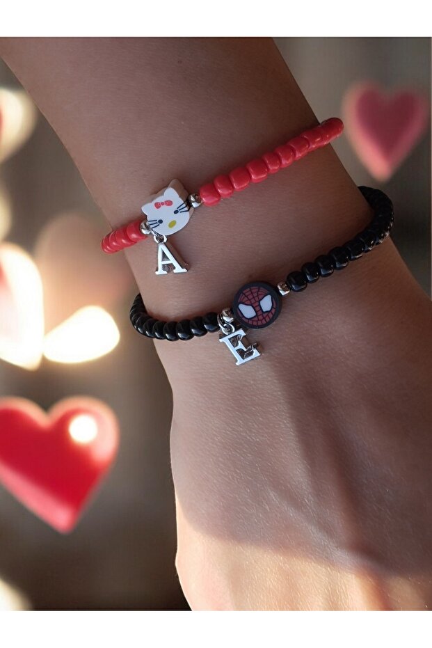 Valentine's Day Custom, Spiderman and Hello Kitty Charm Letter Bracelet