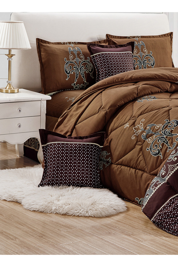 Comforter Set 4 Piece Single Size Elegant Bedspread Lightweight Comforter Suitable for All Seasons - 2