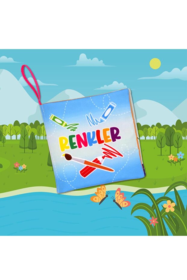 Renkler Kumaş Sessiz Kitap T383 - Bez Kitap , Eğitici Oyuncak , Yumuşak Ve Hışırtılı - 6