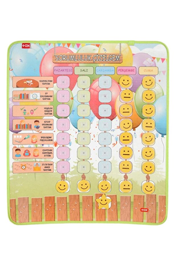 My Responsibility Chart Felt Velcro Wall Board, Educational Toy