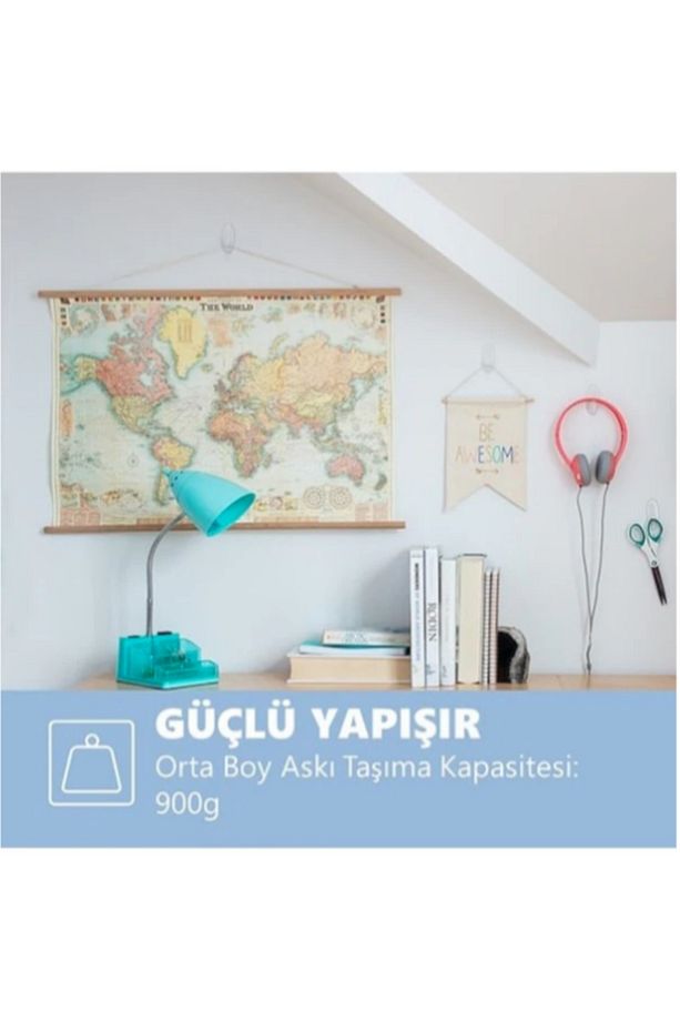 17091CLR-CEE Command Orta Boy Şeffaf Askı 2 Askı + 4 Cırt Bant - 3