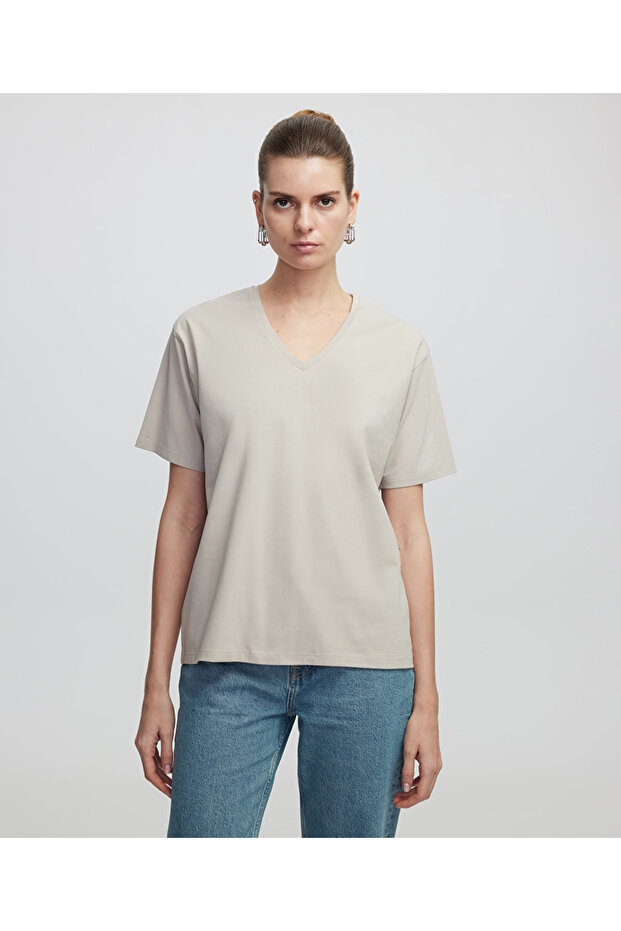 V yaka tişört - 1
