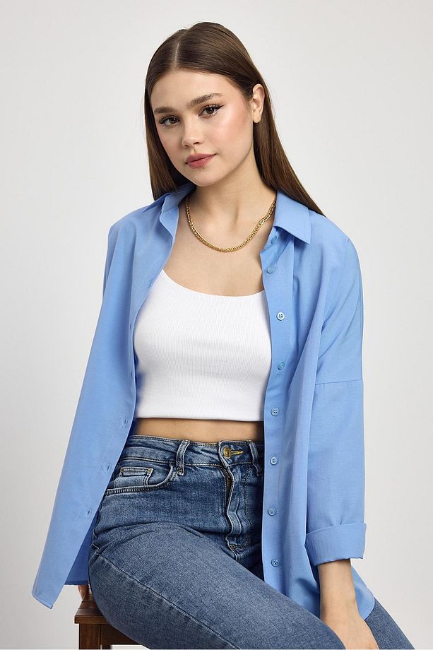 Mavi Relaxed Fit Rahat Kesim Basic Gömlek - 6621a - 4