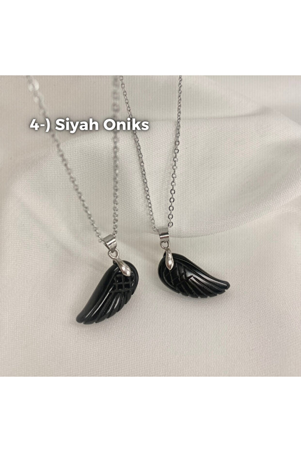 Angel Wing Natural Stone Necklace Models