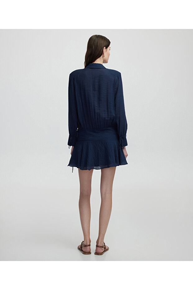 Volanlı mini elbise - 6