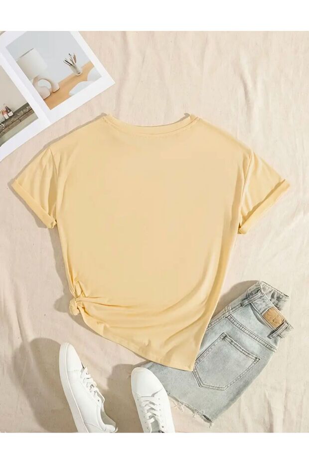 ENJOY ARKA BASKILI BASİC T-SHİRT - 3