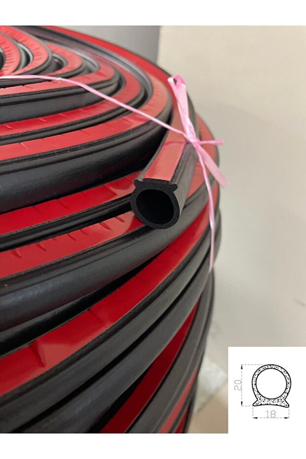 Bantlı Kapı Fitili ( Çap-18 Mm )- Bantlı Sünger - D Tipi Fitil ( 1 Adet 1 Metre ) - 5