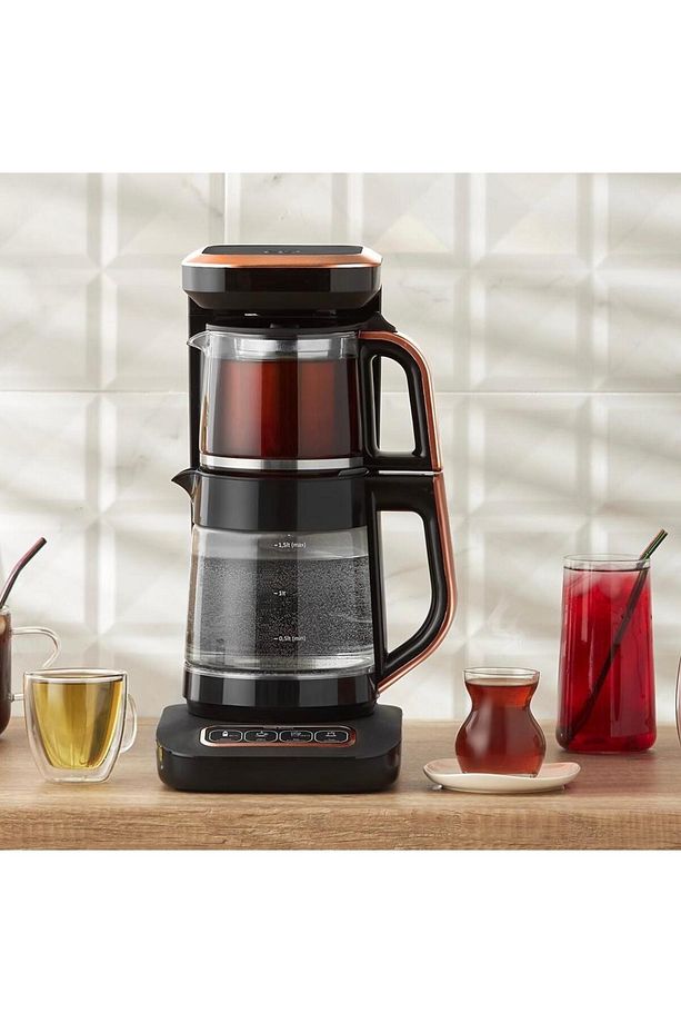 Çaysever Robotea Pro 4 in 1 KONUŞAN Otomatik PREMİUM Cam Çay Makinesi Su Isıtıcı Filtre Kahve - 1