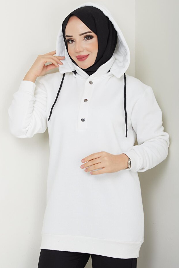 Esila Tesettür Sweat Ekru - 2