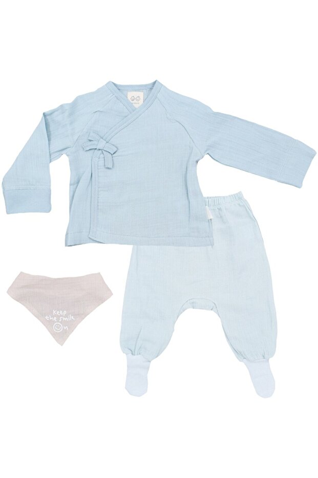 Baby Bodysuit Set 3 Pcs Side Snap Set Baby Home Muslin
