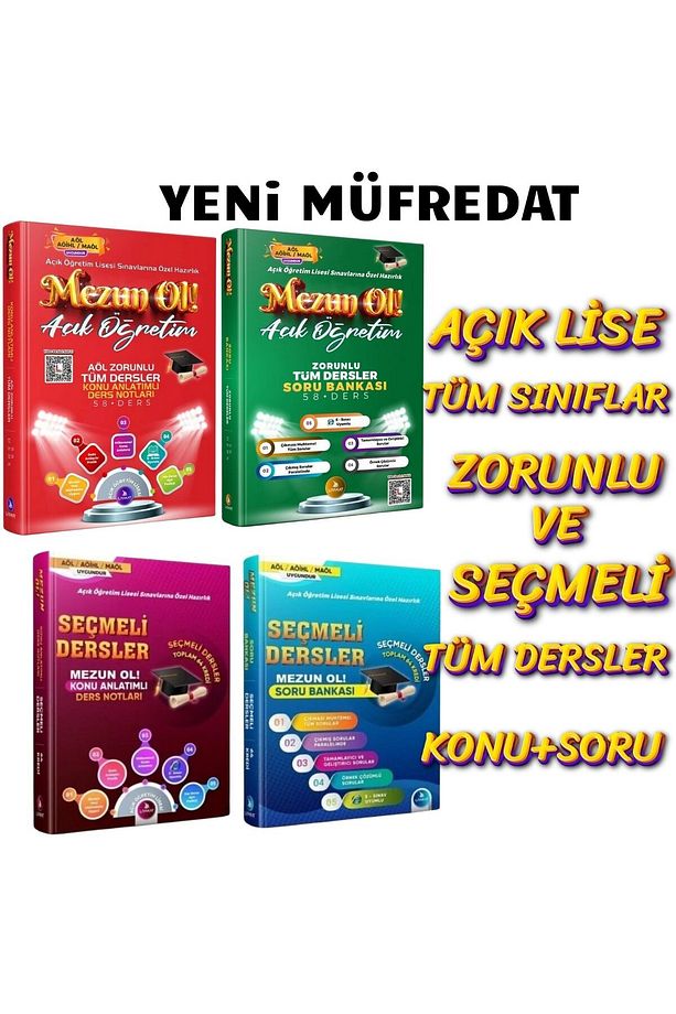 YENİ MÜFREDAT-AÇIK LİSE-FUL SET-TÜM SINIFLAR(9-10-11-12.SINIF) TÜM DERSLER KONU ANLATIMI+SORU - 1
