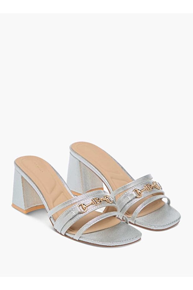 Flora Bella Metal Accent Slip-On Sandals with Block Heels