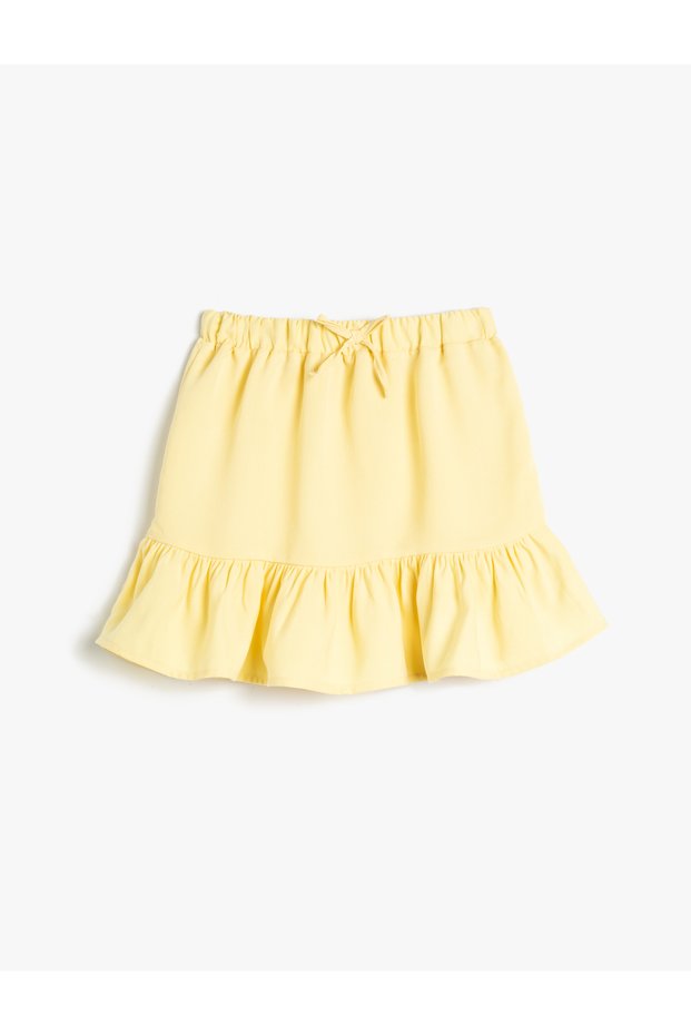 Mini Skirt Ruffled Modal Fabric with Elastic Waist