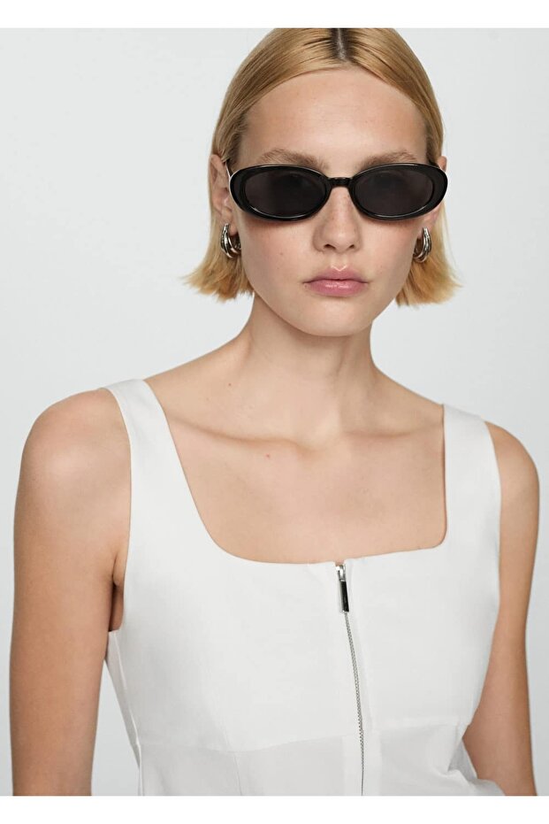 Fermuarlı askılı bluz - 4