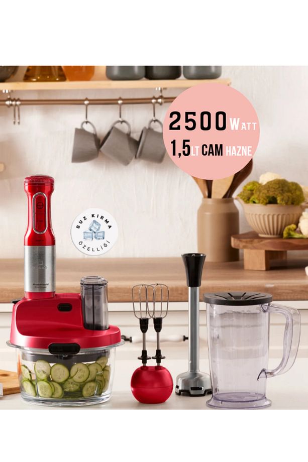 Turbo Doğrayıcı, Dilimleme Rondo, Blender 2500W Yüksek Güç 8 in 1 Mikser seti & Mutfak Robotu - 1