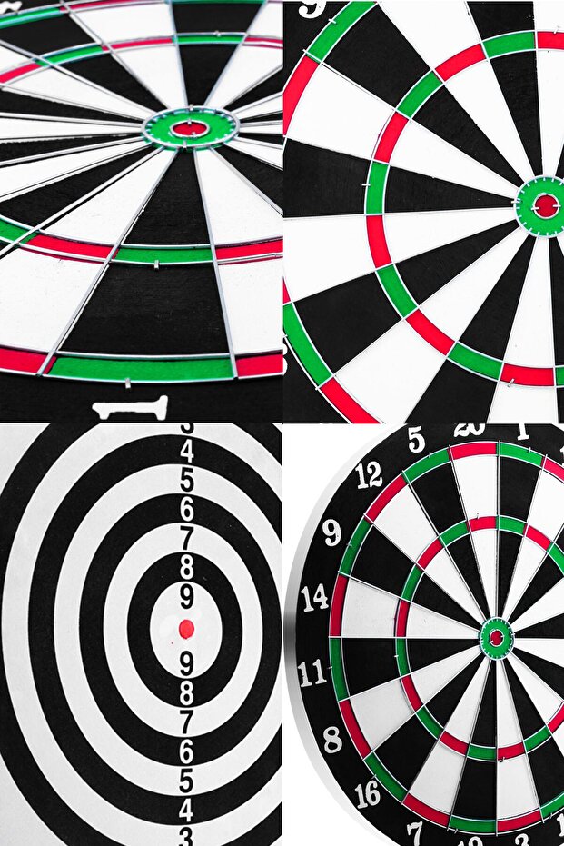 15 İnç Çift Taraflı Dart Tahtası Seti 6 Çelik Oklu Dart Hedef Tahtası Oyunu Takımı Dart Seti 517 - 5