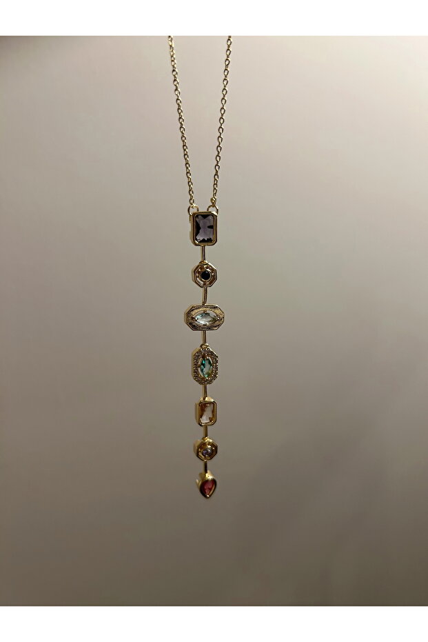 Renkli Taşlı Kolye - 1