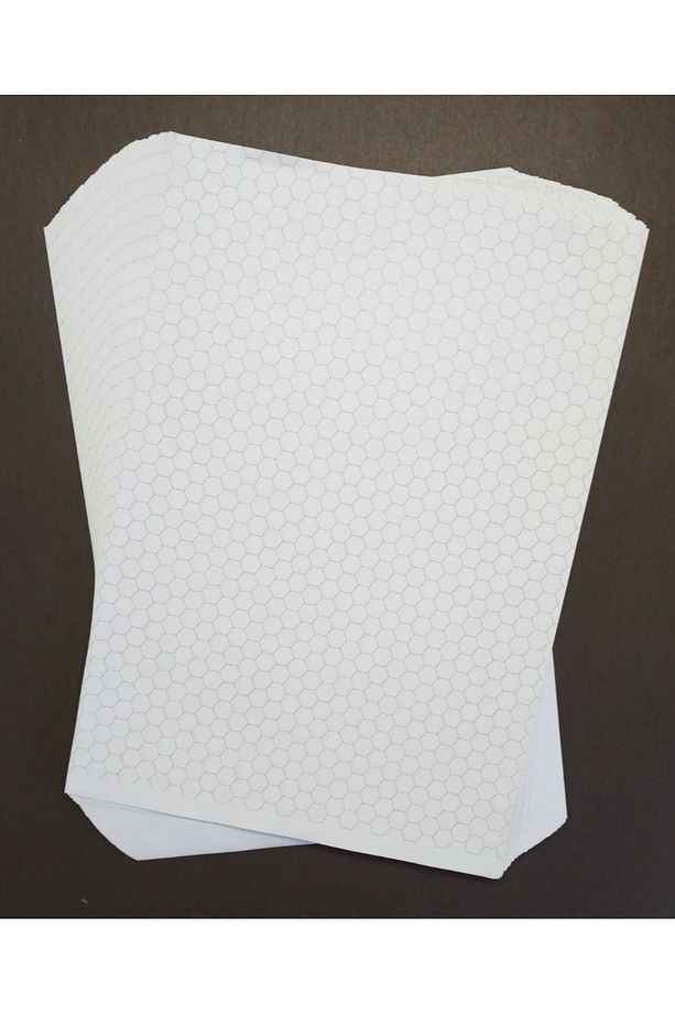 A4 Altıgen Graph Not Kağıdı 100 yaprak 80 gram. 0.2 İnç - 2