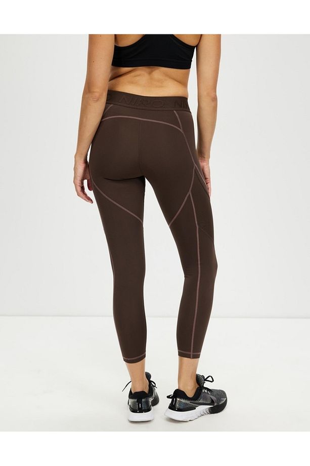 Pro Dri-FIT Mid-Rise 7/8 Tight Novelty Kahverengi Kadın Tayt - 7