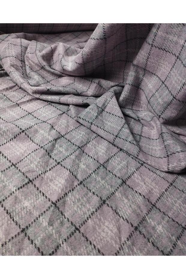 Lila Gri Renklerde Jakarlı Örme En: 150 - 5