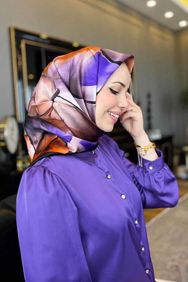 Eșarfă de mătase - 9014D-02 - Tivil - 1