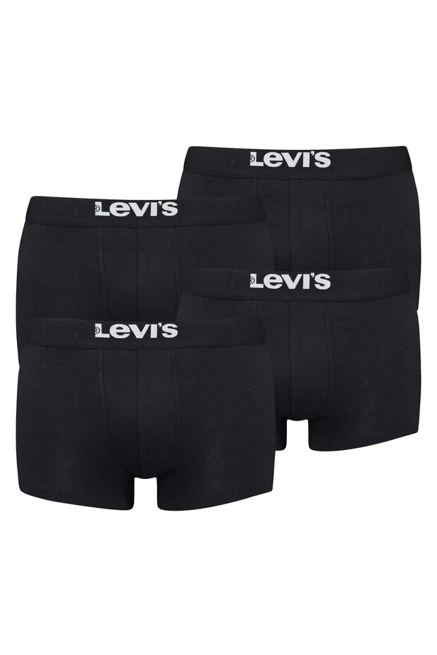 Herren Boxershorts, 4er Pack - Solid Basic Trunk Organic, Logobund - 1