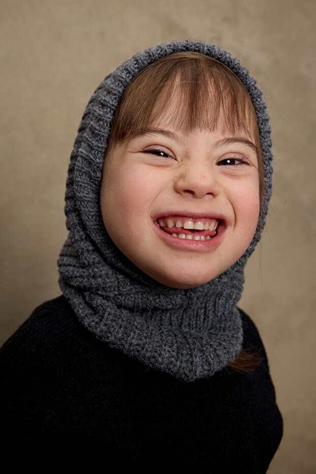 Knitted Children's Balaclava Beanie Anthracite