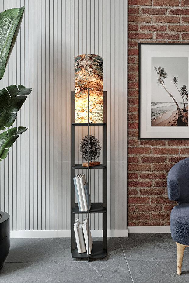 QUATTRO raflı lambader BLACK - 2