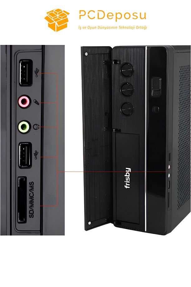 İntel i5 12400 Hazır Sistem - Frisby + Monitör, 8GB RAM, 256GB SSD - Ofis Masaüstü Bilgisayarı - 3