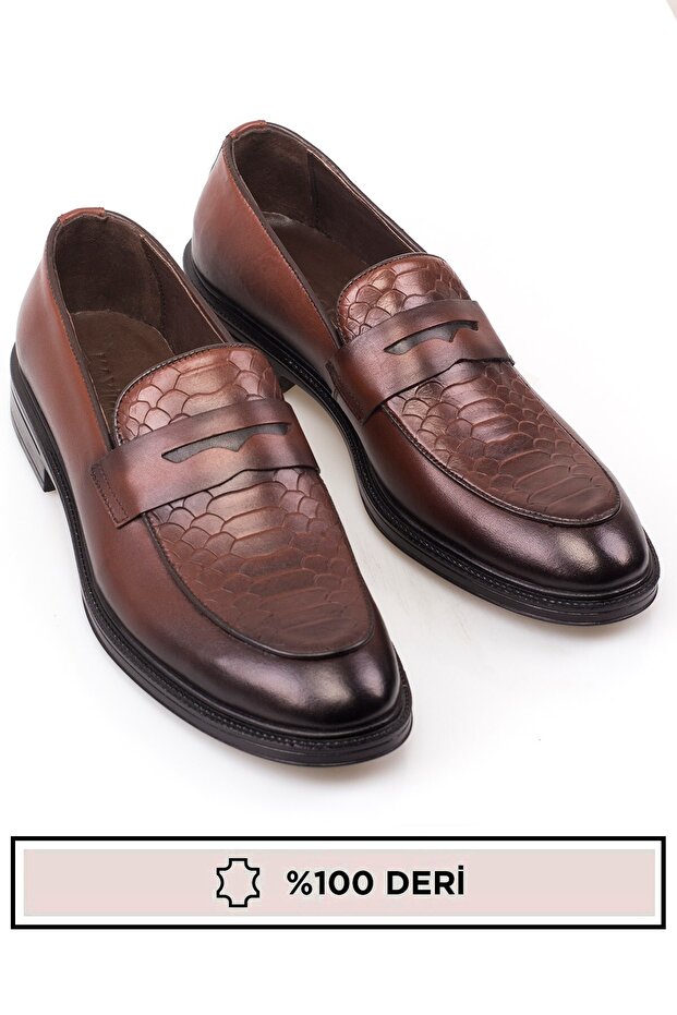 حذاء رجالي مصنوع من الجلد الطبيعي بنسبة 100%، بنمط بيثون، بدون أربطة، من الجلد الداخلي والخارجي - 5