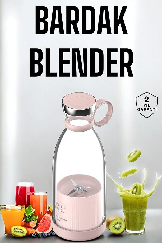 Bardak Blender Smoothie Meyve Sıkacağı Şarjlı Cam Taşınabilir - 1