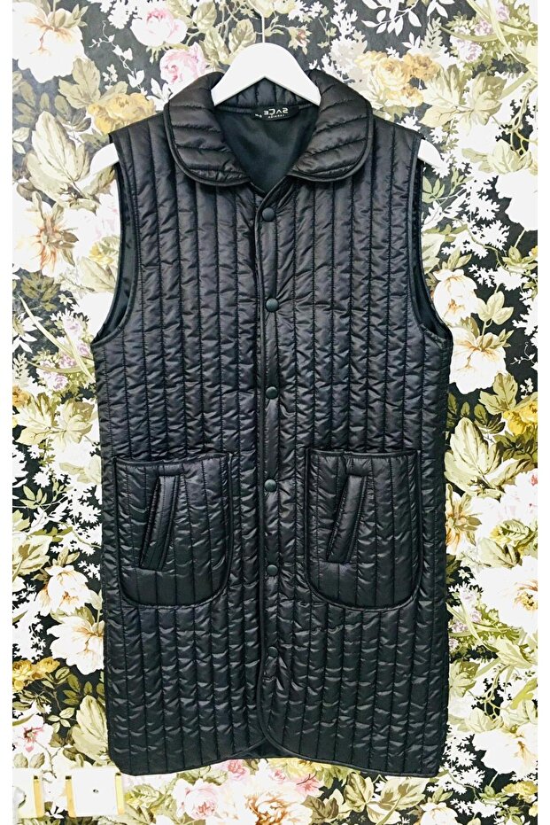 ,Kapitone Yelek,Siyah - 1